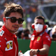 Charles Leclerc in his red Ferrari race suit at the Italian Grand Prix